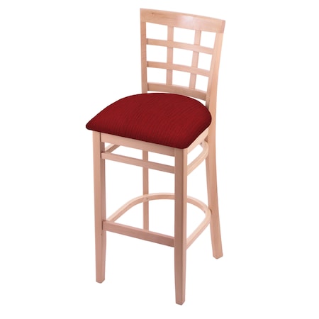 30 Bar Stool,Natural Finish,Graph Ruby Seat